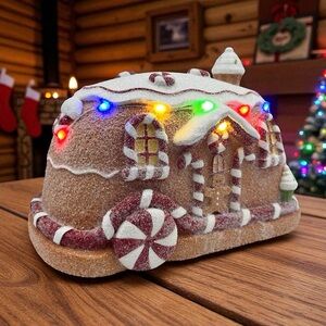 Crosslight Gingerbread Camper Light-Up Table Decor